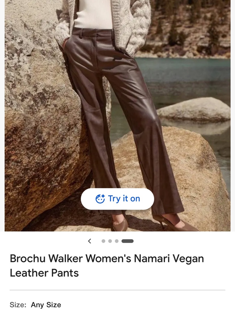 Brochu Walker Namari Vegan Leather Pants — Dark Brown